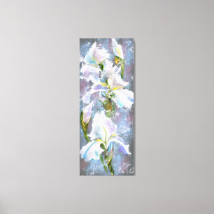 Lienzo Hermosas flores de iris blanco - Pintura original