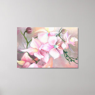 Lienzo Hermosas flores de orquídea rosa - Pintura origina