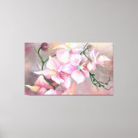 Hermosas flores de orquídeas rosadas - Pintura ori