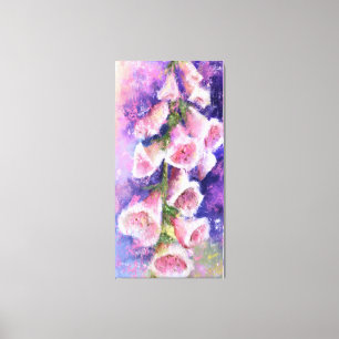 Lienzo Hermosas flores moradas rosadas - Pintura original