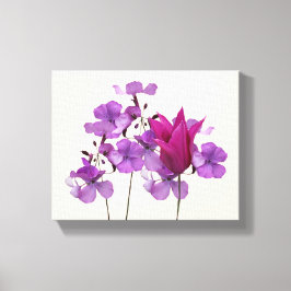 Lienzo Hermosas flores púrpura tulipano rosa caliente flo