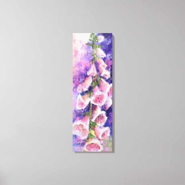 Lienzo Hermosas flores rosadas y moradas - Pintura origin (Anverso)