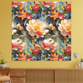 Lienzo Hermosas flores y Rosas dulces