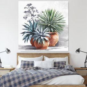 Lienzo Hermosas Plantas de Agave en Maceta de Terracota R