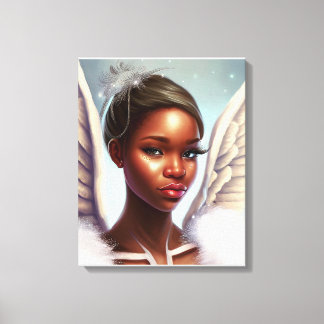 Lienzo Hermoso Ángel Africano