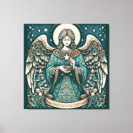 Lienzo Hermoso Ángel Debajo de las estrellas