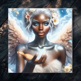 Lienzo Hermoso ángel norteamericano de origen africano
