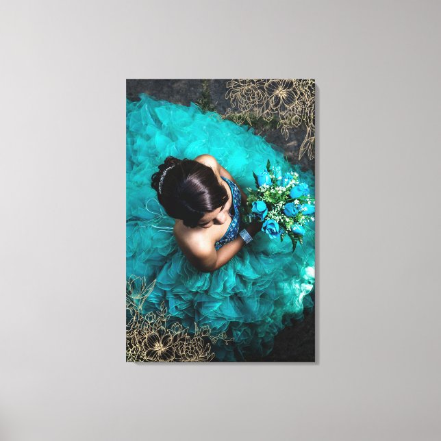 Lienzo Hermoso Archivo Floral de fotos Añadir tu fotograf (Anverso)