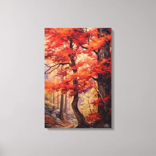 Lienzo Hermoso Bella Artes del árbol de otoño (Anverso)