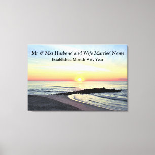 LIENZO HERMOSO BODA PERSONALIZADO DE SUNRISE CANVAS