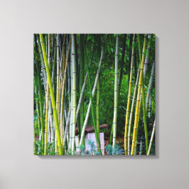 Lienzo Hermoso bosque de bambú verde amarillo y gris