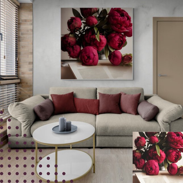 Lienzo Hermoso Bouquet Red Peonies Floral Digital (Subido por el creador)