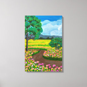Lienzo Hermoso campo de flores