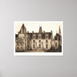 Lienzo Hermoso castillo francés en tonos sepia
