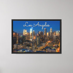 Lienzo Hermoso centro de Los Ángeles al atardecer