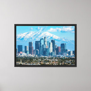 Lienzo Hermoso centro de Los Ángeles con Mt nevada