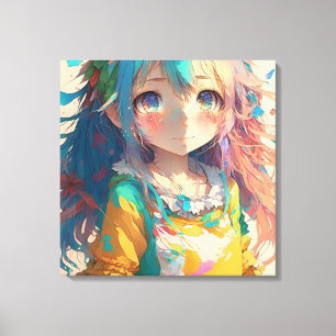 Lienzo Hermoso Chica de Anime