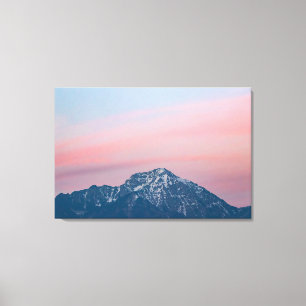 Lienzo Hermoso cielo con puesta de sol sobre la montaña S