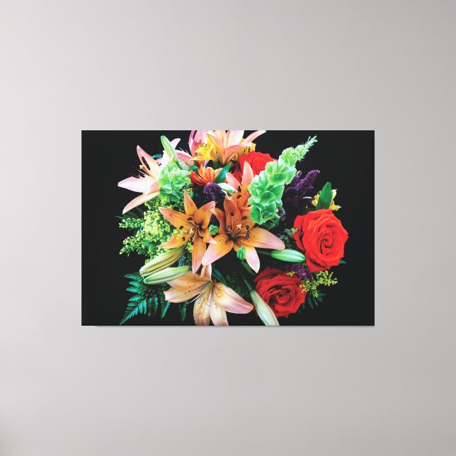 Lienzo Hermoso Cojín decorativo de flores (Anverso)