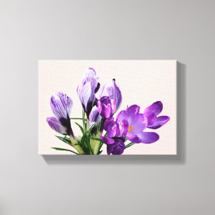 Lienzo Hermoso crocus floral morado moderno y bonito lien