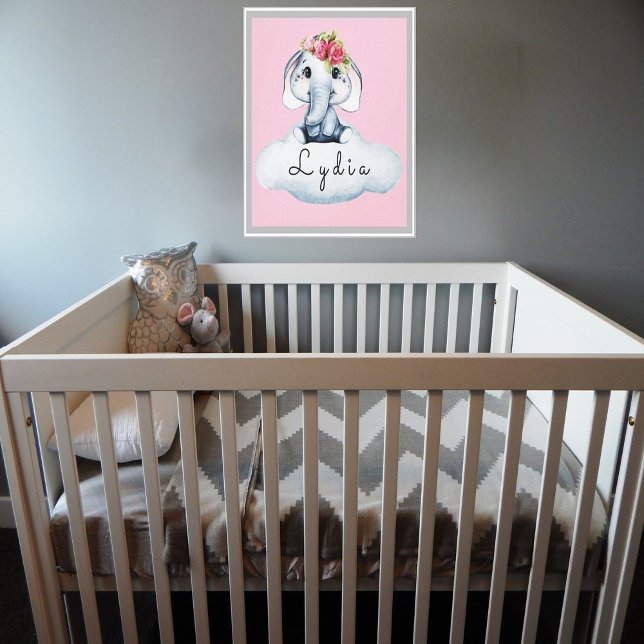Lienzo Hermoso Cuarto de Bebé Personalizado de Elefante (Subido por el creador)