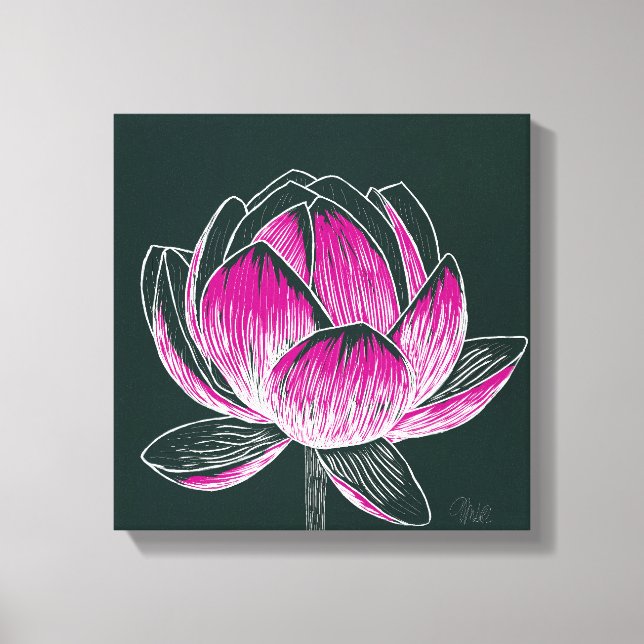 Lienzo Hermoso Diseño Flor Lotus No. 3 (Anverso)