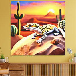 Lienzo Hermoso diseño Gecko del leopardo del desierto