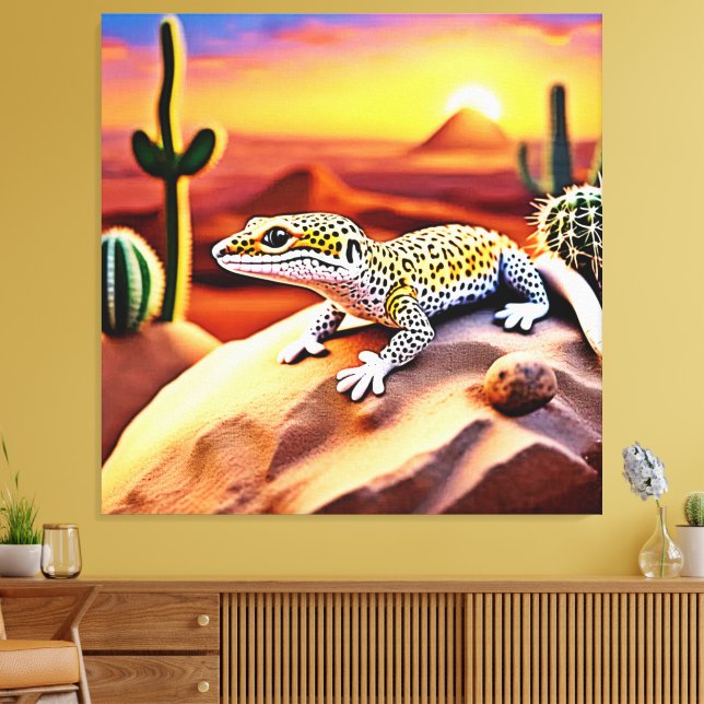 Lienzo Hermoso diseño Gecko del leopardo del desierto (Insitu (Sala de estar))