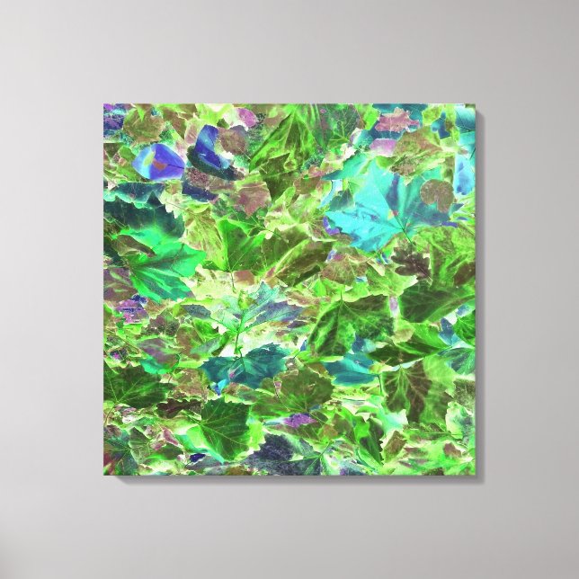 Lienzo Hermoso follaje de hojas verdes abstractas (Anverso)