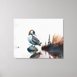 Lienzo hermoso globo sobre una roca en acuarela