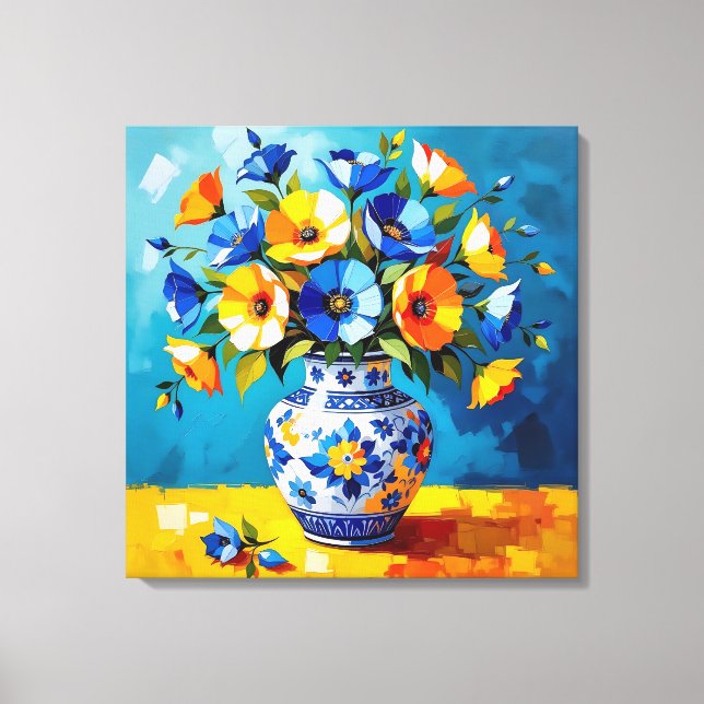 Lienzo Hermoso jarrón de flores (Anverso)