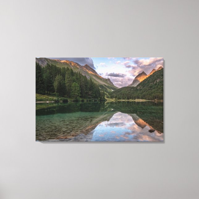 Lienzo Hermoso lago Palpuogna | Alpes suizos (Anverso)