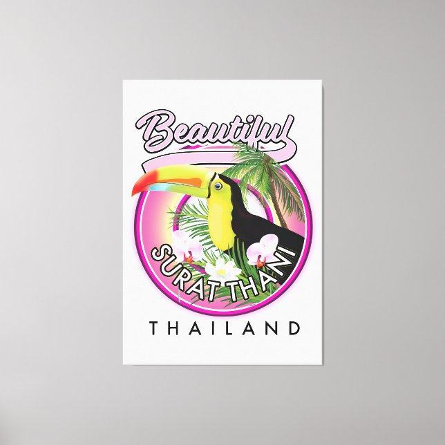 Lienzo Hermoso logotipo de Surat Thani Tailandia (Anverso)