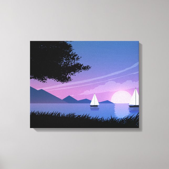 Lienzo Hermoso paisaje de atardecer (Anverso)