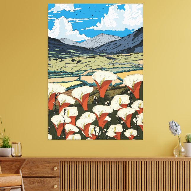 Lienzo Hermoso paisaje de pradera de flores silvestres (Insitu (Sala de estar))