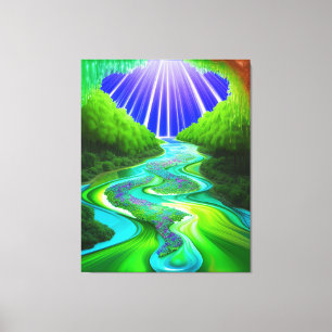 Lienzo Hermoso paisaje del río Jordán Vivid