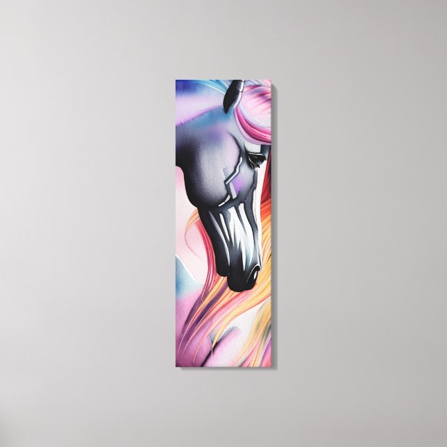 Lienzo Hermoso Pastel Unicornio Horse Triptych (Anverso)