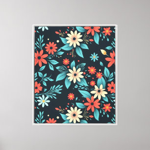 Lienzo Hermoso patrón floral de flores