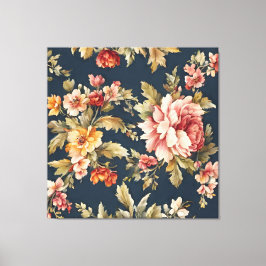 Lienzo Hermoso patrón floral italiano