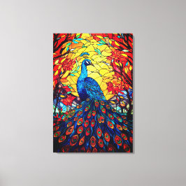 Lienzo Hermoso Peacock Vidrio Manchado