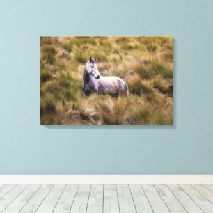 Lienzo Hermoso Poster de caballos White Praire Horse