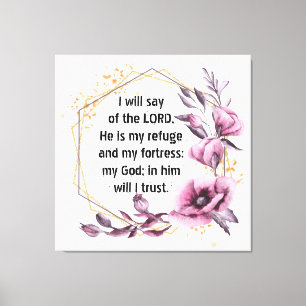 Lienzo Hermoso Psalm 91 Tinta Floral