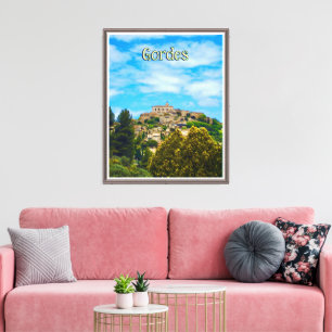 Lienzo Hermoso pueblo de Gordes en la colina de Provenza