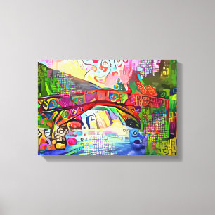 Lienzo Hermoso puente de color agua   Zazzle_Growshop.