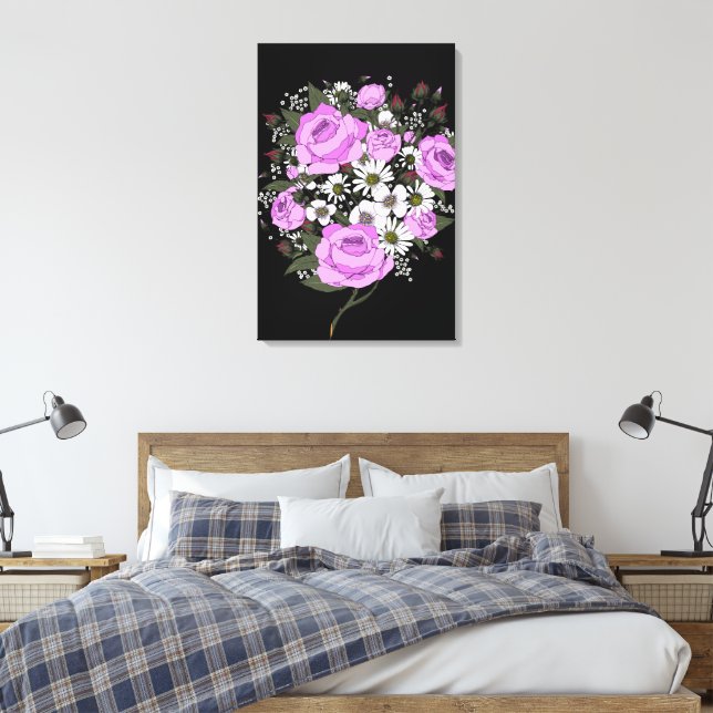 Lienzo Hermoso ramo de rosas rosadas (Insitu(Dormitorio))