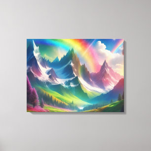 Lienzo Hermoso reino de fantasía arcoiris