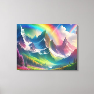 Lienzo Hermoso reino de fantasía arcoiris