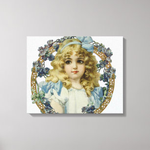 Lienzo Hermoso retrato antiguo de niña pequeña