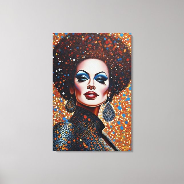 Lienzo Hermoso retrato de Reina con arma de fuego (Anverso)