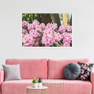 Lienzo Hermoso Rhododendro Rosa Floral